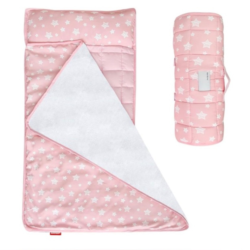 Moonsea Pink Quilted Nap Mat w/ built in pillow and blanket soft & cozy NEW